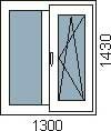 Окно глухое + поворотно-откидное REHAU Sib (70мм)